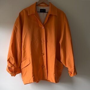 Babaton Orange Boxy Notch-Collar Blazer